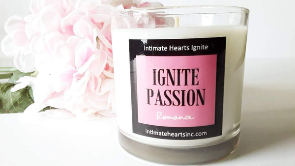 Romance, sensual aphrodisiac scented, 10 OZ natural soy, handcrafted luxury soy candle - Intimate Hearts Ignite Passion